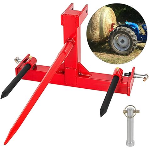 hay bale spear for skid steer|quick attach hay bale spear.